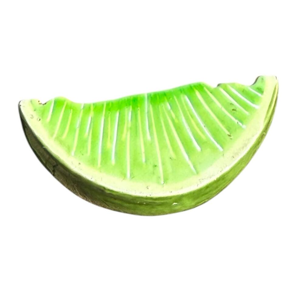 Original By Robert Lime Brooch Pin Summer Green‎ 1.5" Vintage Enamel Rare Signed